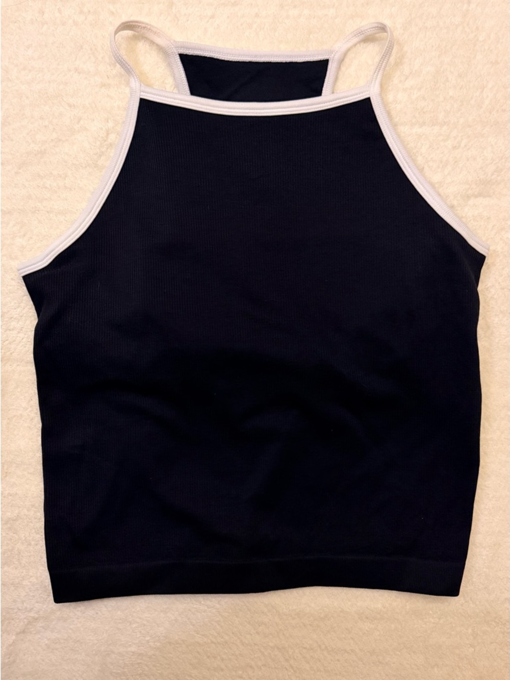 DSG Black Seamless Women's Camisole with White Trim - Picture 1 of 3
